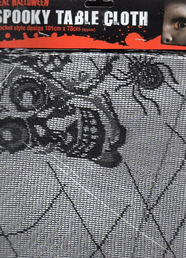 (image for) Skull Web Spooky Table Cloth